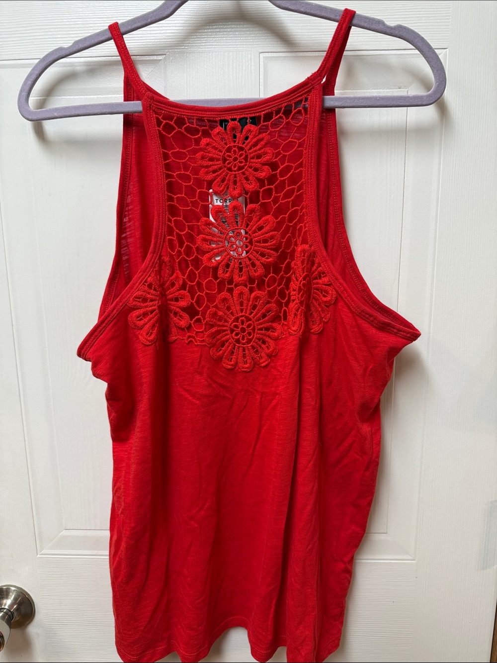 torrid Red Floral Crochet Racerback Tank